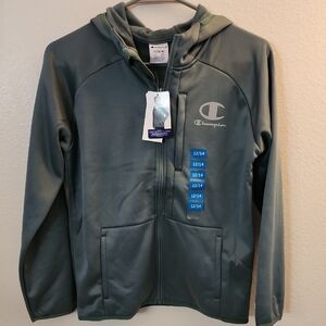 Boys Champion Green Zip-Up Hoodie
